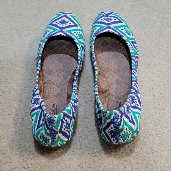 Green and Blue Lucky Brand Ballet Flats 7.5 - Picture 3 of 5